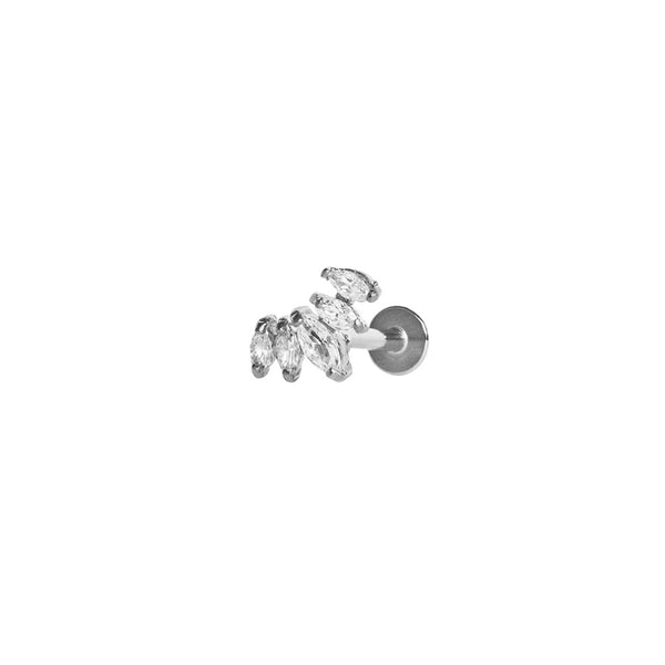 Labret - five marquise crystals