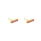 Lea semi-precious 2 micron gold studs earrings