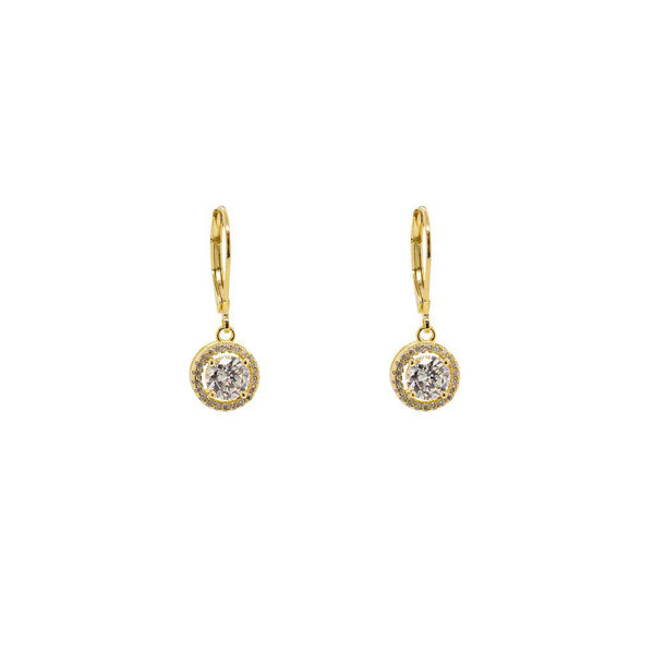 Len 2 micron gold crystal earrings