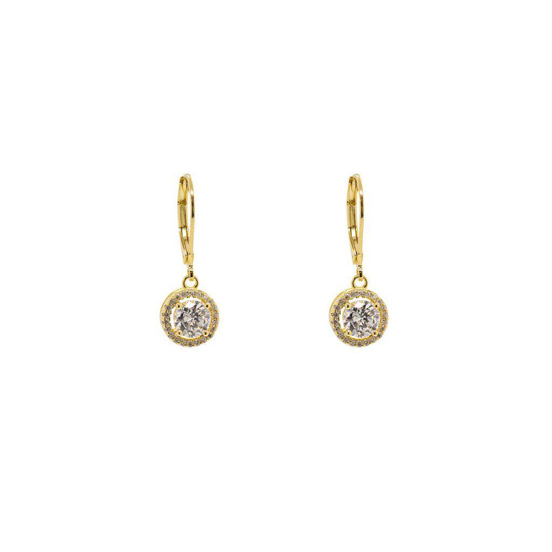 Len 2 micron gold crystal earrings