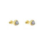 Leville semi-precious 2 micron gold studs