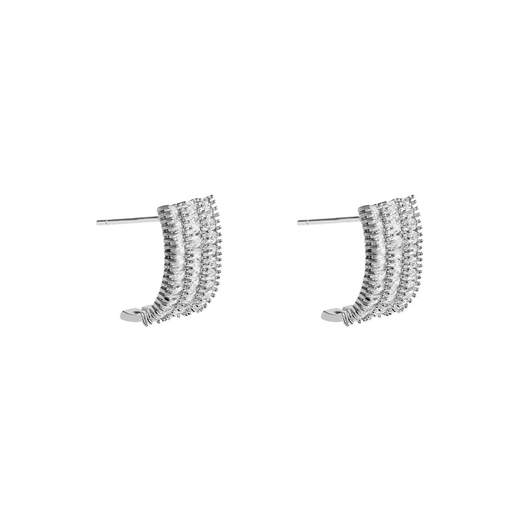 Lupe crystal three line drop stud earrings | MEZI