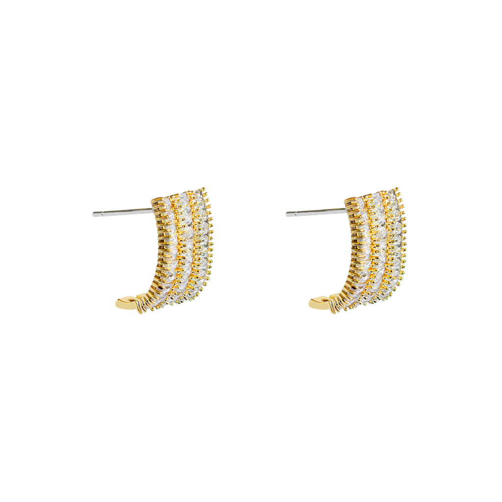 Lupe crystal three line drop stud earrings | MEZI