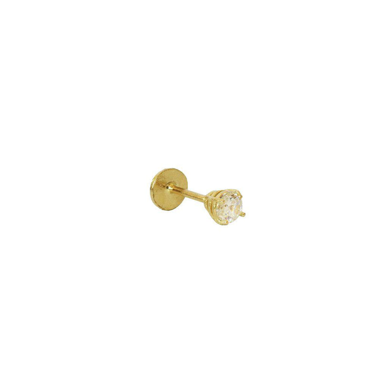 Labret - 14k gold/plain crystal