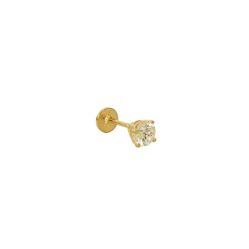 Labret - 14k gold/plain crystal