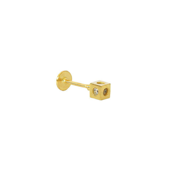 Labret - 14k gold dice
