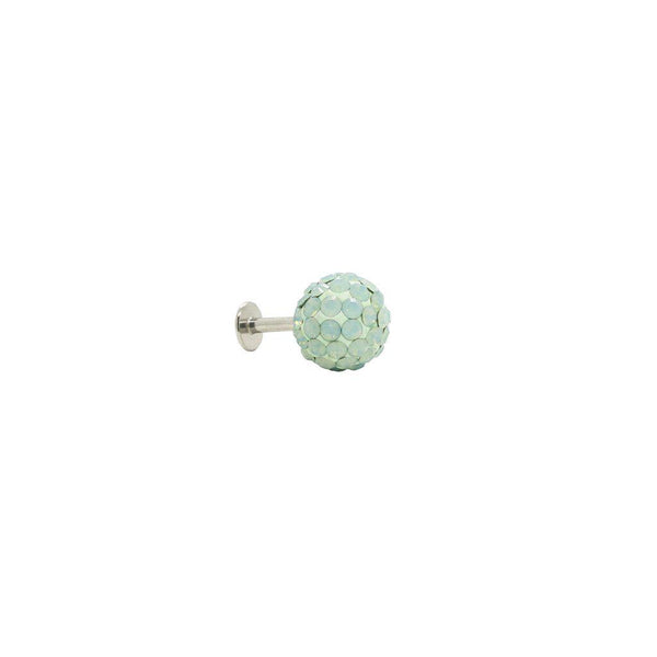 Labret - green crystals ball