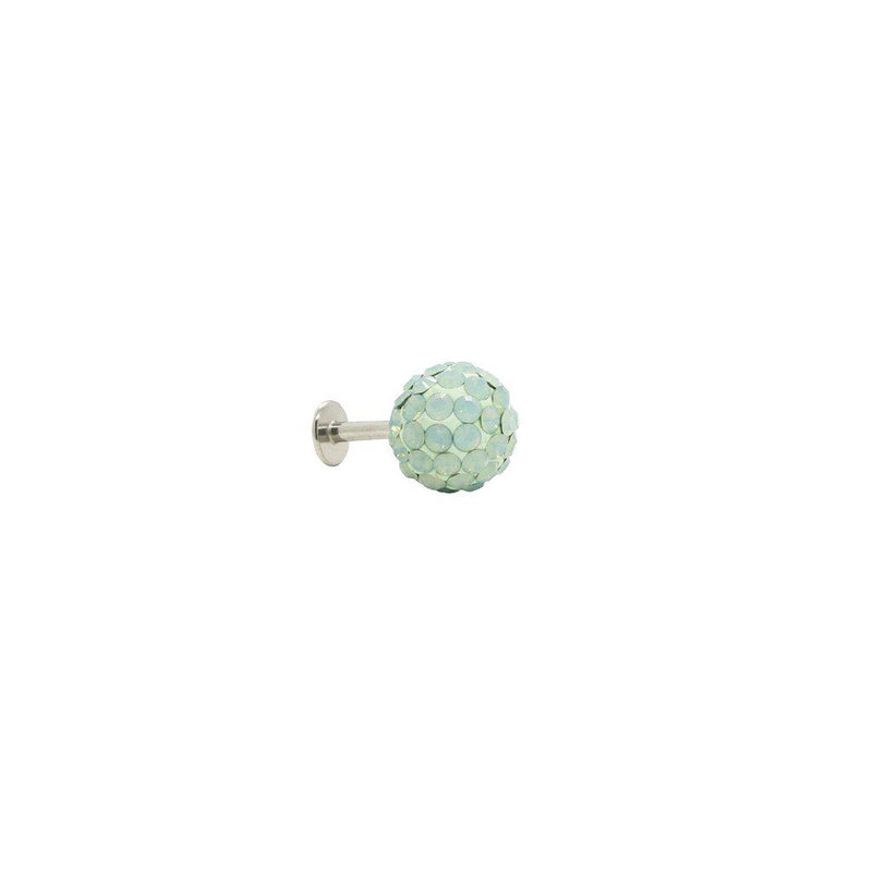 Labret - green crystals ball