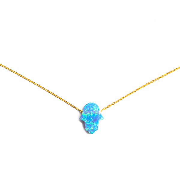 Hamsa blue opalite pendant