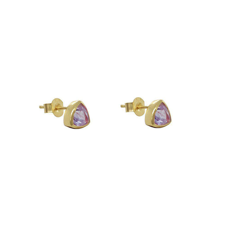 Leville semi-precious 2 micron gold studs