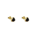 Leville semi-precious 2 micron gold studs