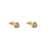 Leville semi-precious 2 micron gold studs