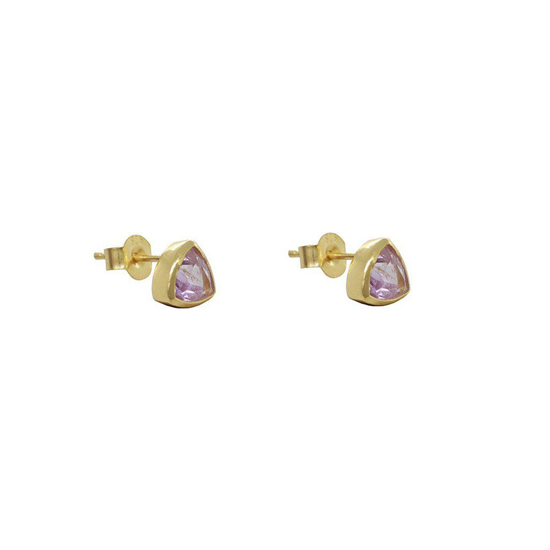 Leville semi-precious 2 micron gold studs
