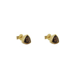 Leville semi-precious 2 micron gold studs