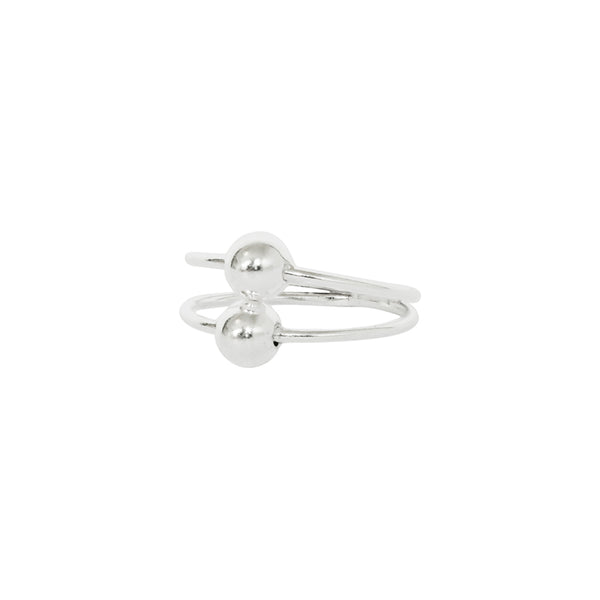 Maliah sterling silver double ball ring