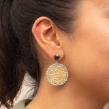 Tori labradorite 2 micron gold earrings