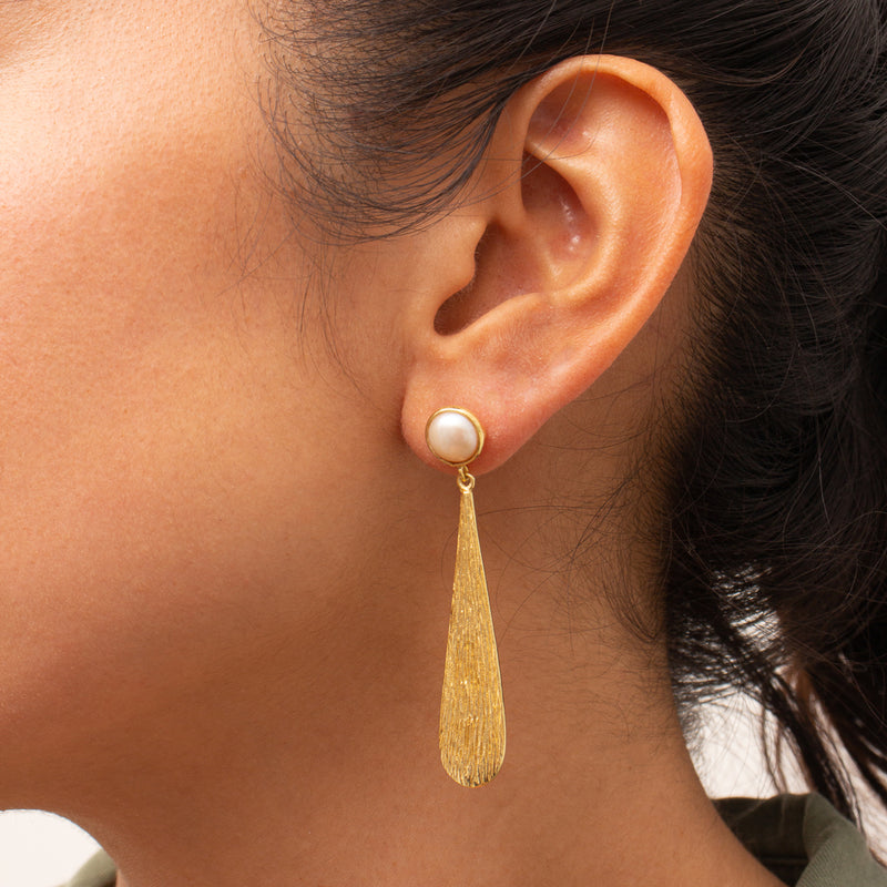 Angie semi precious gold earrings