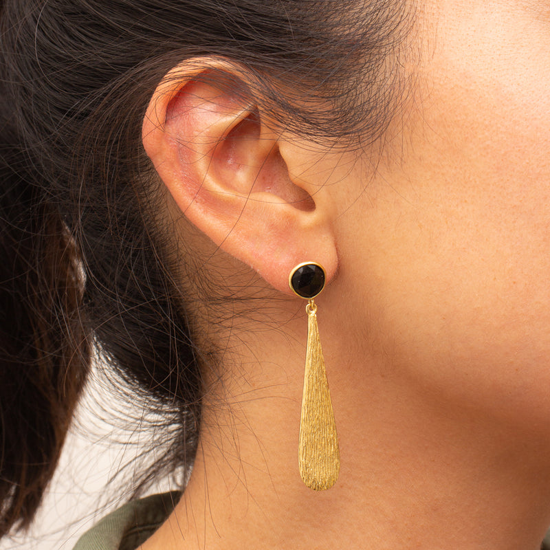 Angie semi precious gold earrings