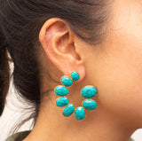 Fibonacci semi-precious stone earring
