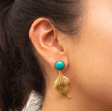 Hoja semi-precious stone earring