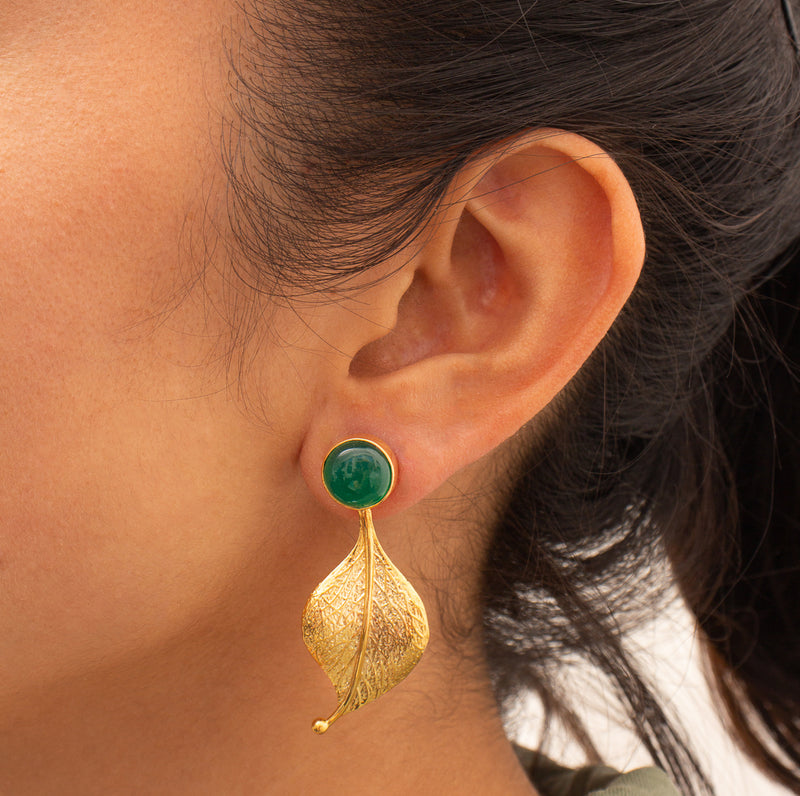 Hoja semi-precious stone earring