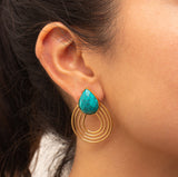 Bailey Tear drop semi-precious stone earring