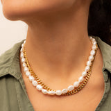 Lush pearl and chain necklace
