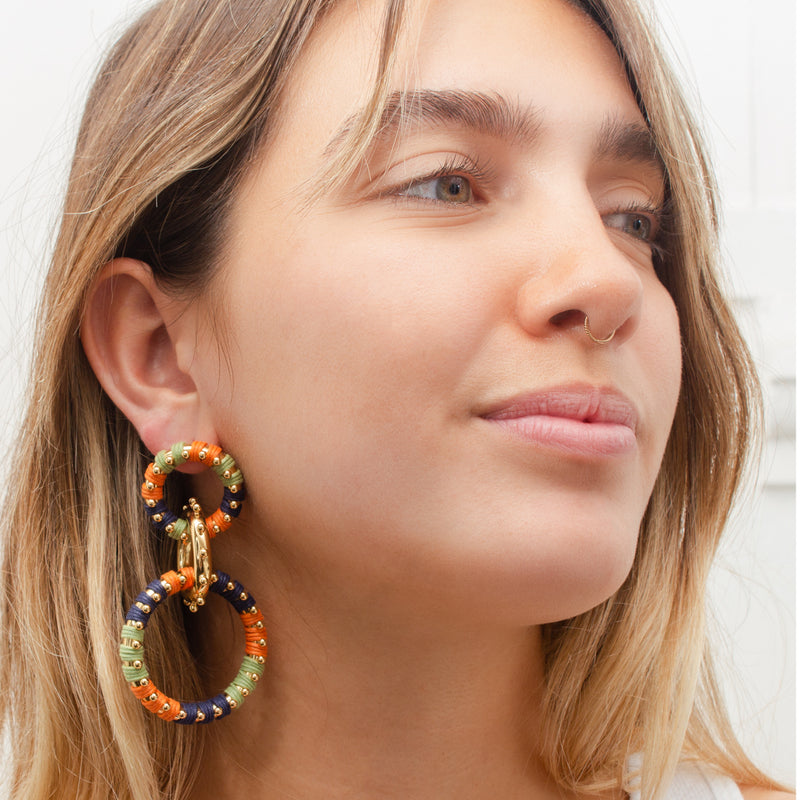 Kaisa woven antique gold earrings