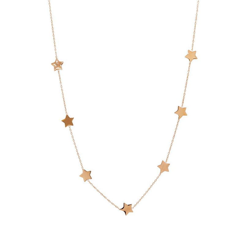 Multi star plain necklace