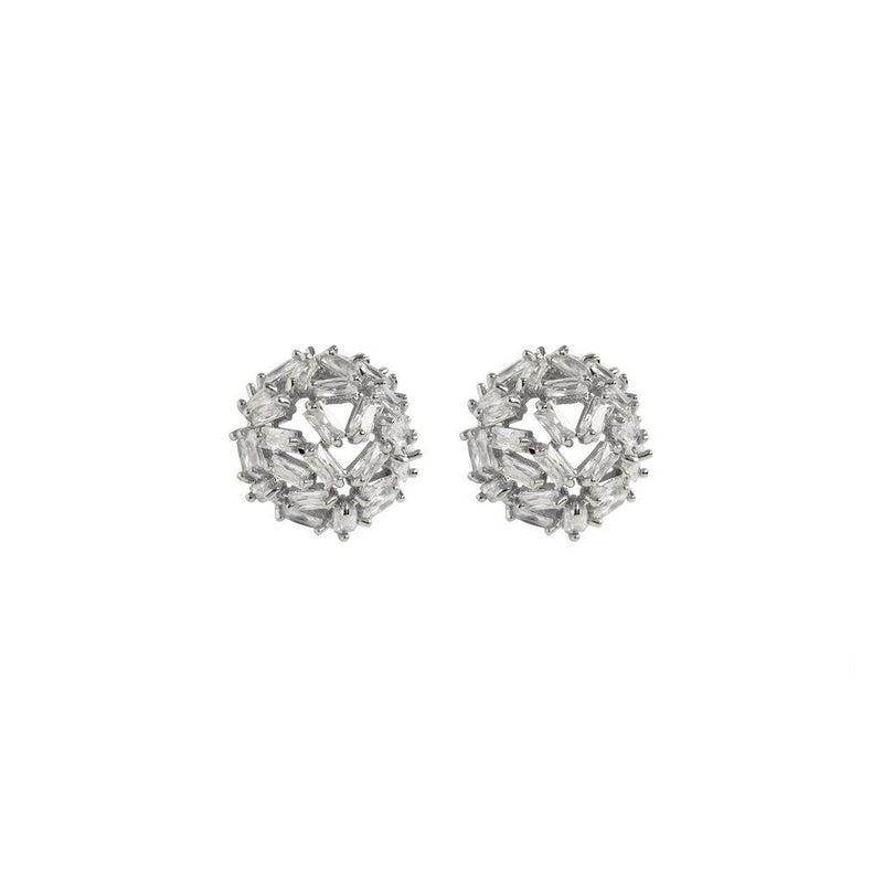 Nani silver crystal ball studs