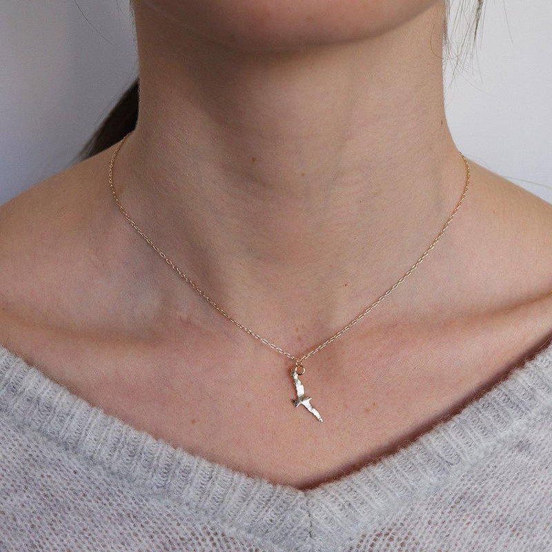 Flying bird gold filled pendant