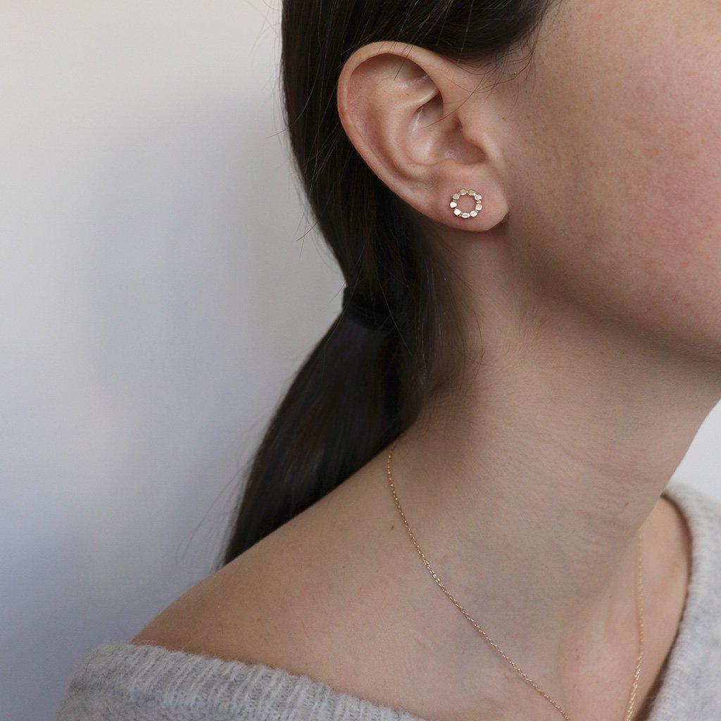 Rina 2 micron gold hollow studs | MEZI