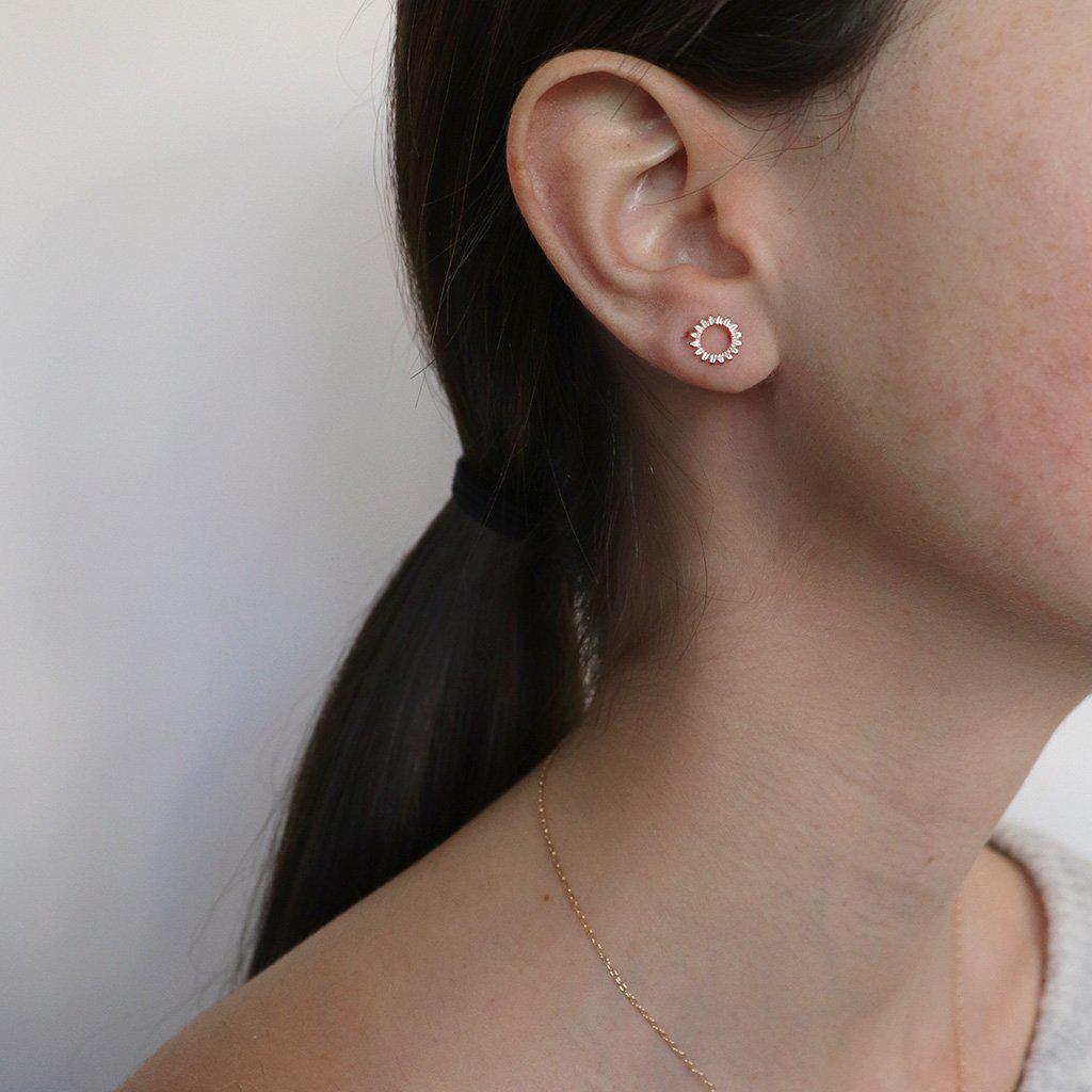 Shiran 2 micron gold hollow studs | MEZI