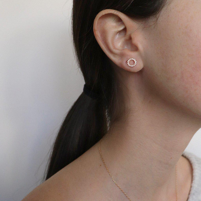 Shiran 2 micron gold hollow studs