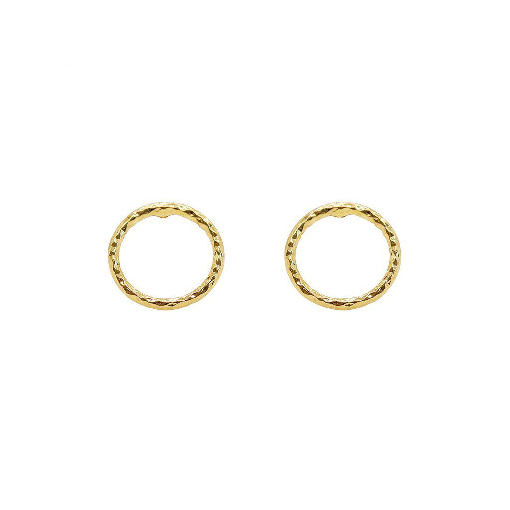 Odra hollow gold studs earrings | MEZI