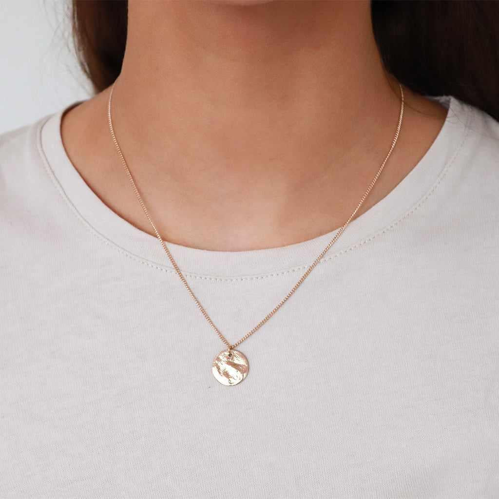 Persys rose gold disc drop pendant