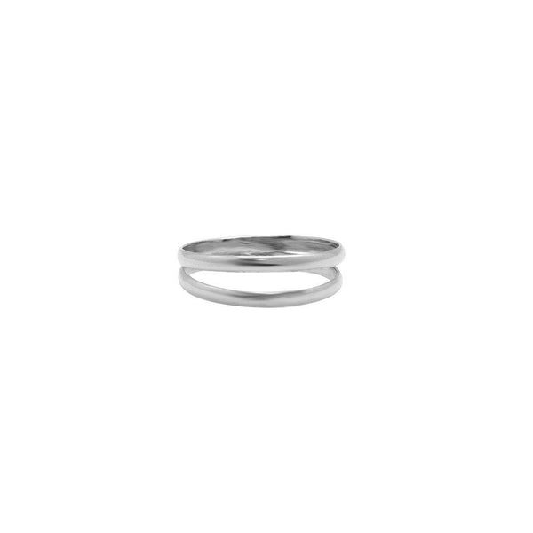 Selima double line sterling silver ring