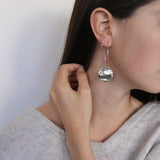 Ruth disc rhodium earrings