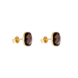 Saorise smokey-quartz semi-precious studs earrings