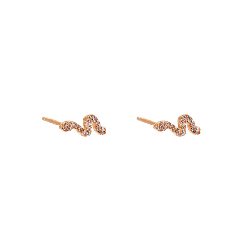 Snake crystal studs earrings