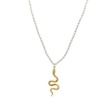 Snake pearl gold filled pendant