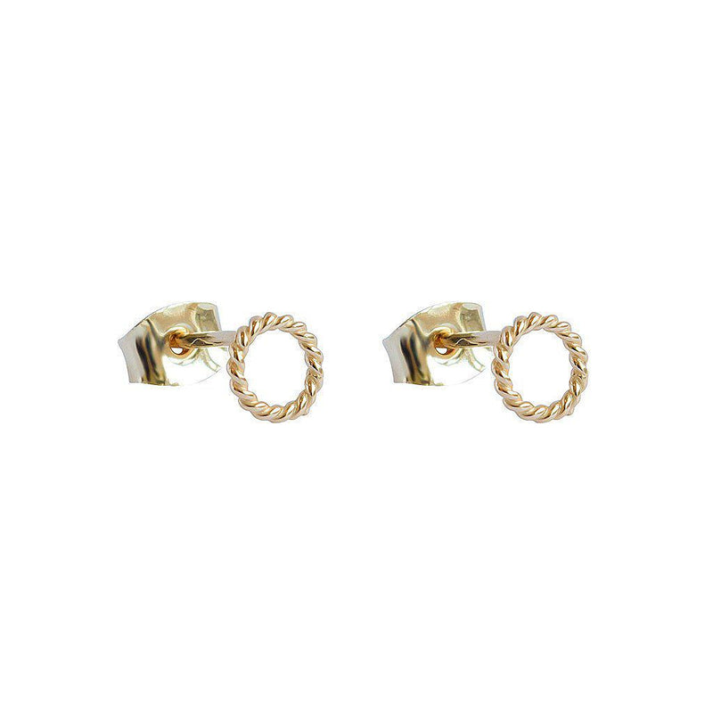 Sagit 2 micron gold twist hollow studs