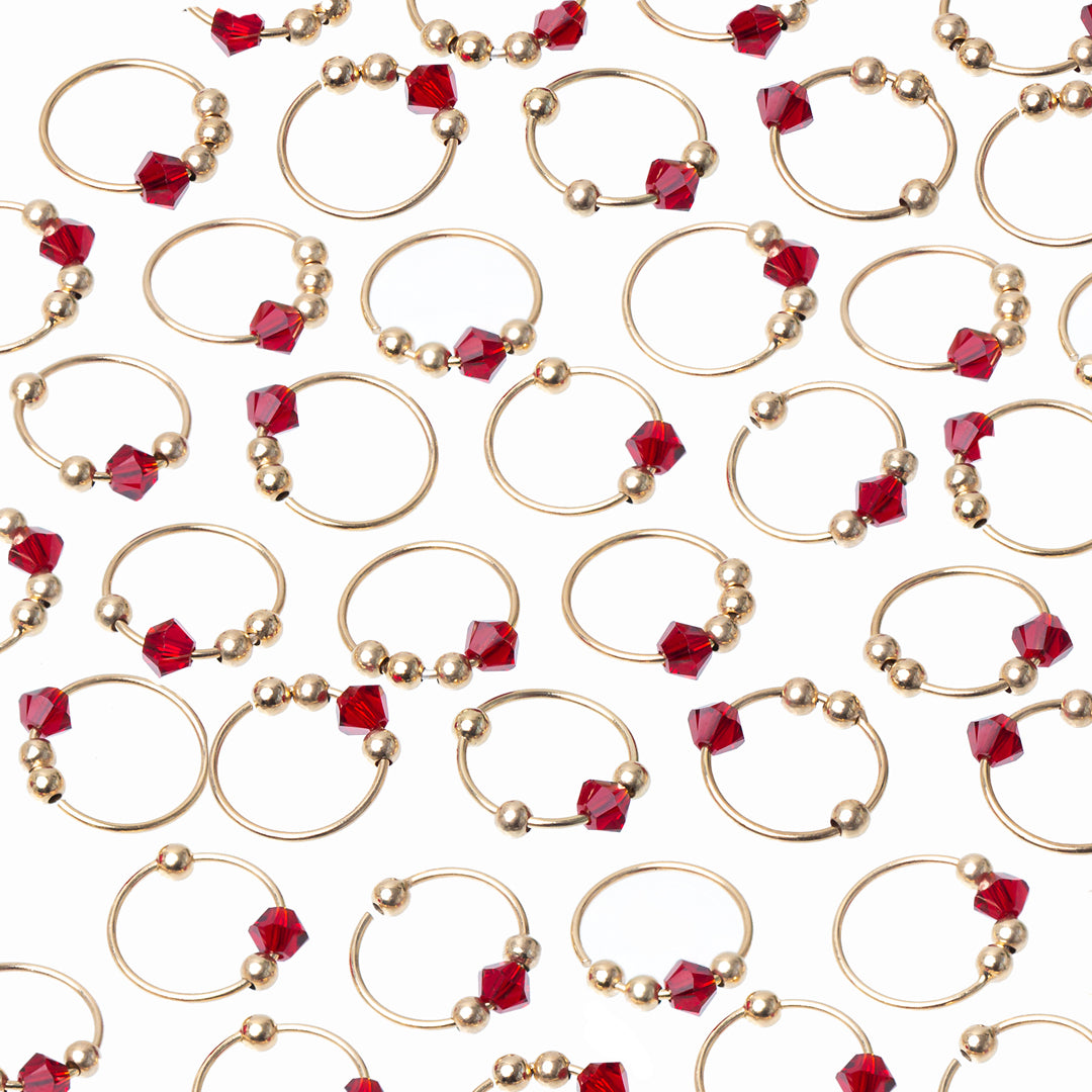 Sammy red crystal sleeper earring | MEZI