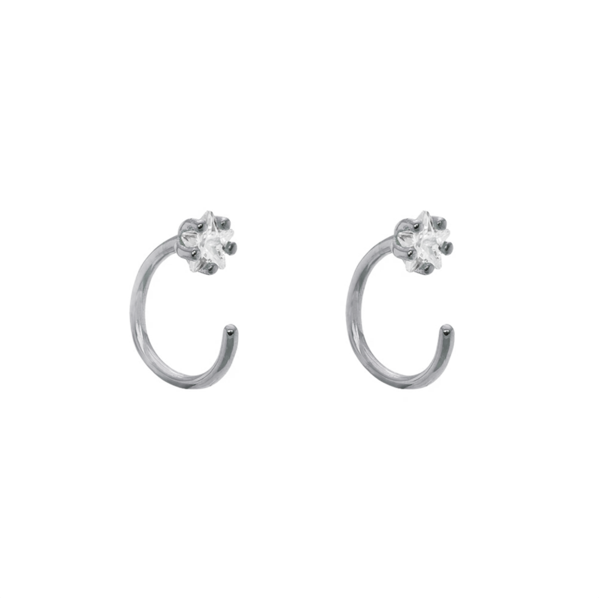Marj 1 micron gold crystal moon shape earrings | MEZI