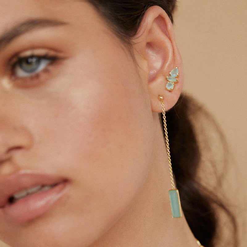 Dakota semi-precious sterling silver stud earrings