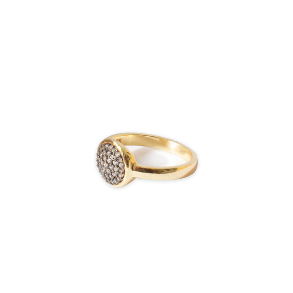 Rossy crystal gold ring