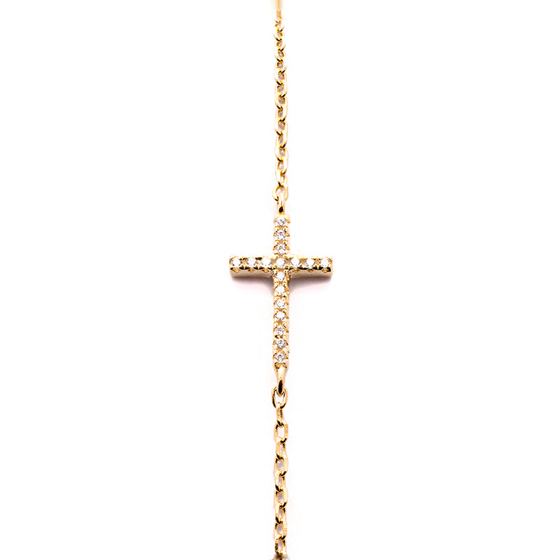 Cross crystal bracelet