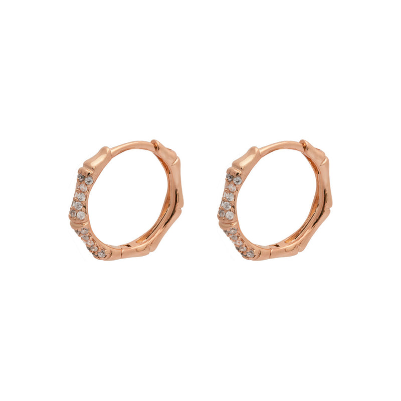 Breille rose gold crystal huggies