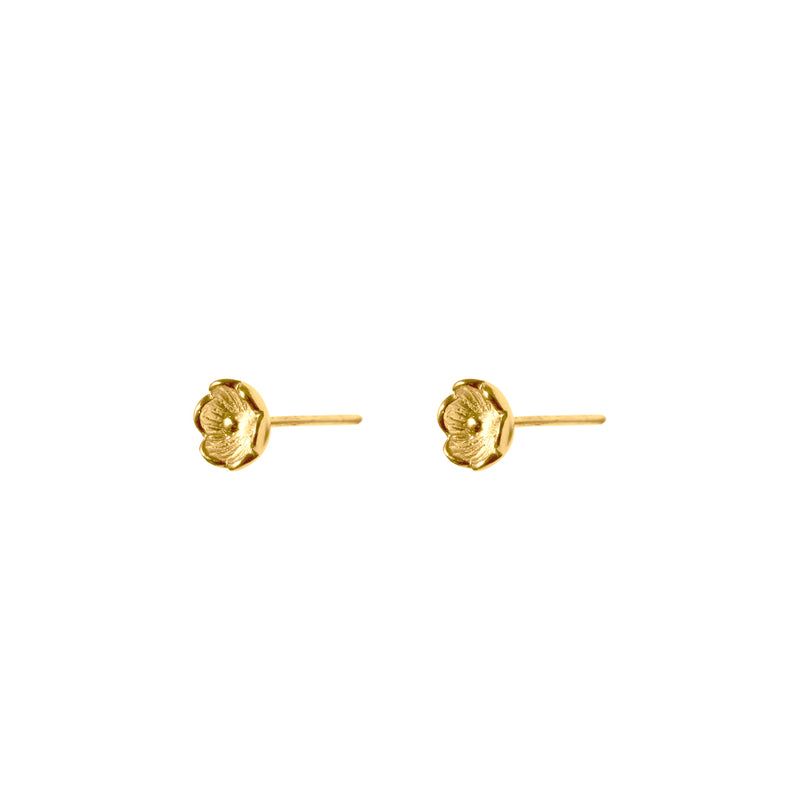 Aroura flower gold vermeil studs