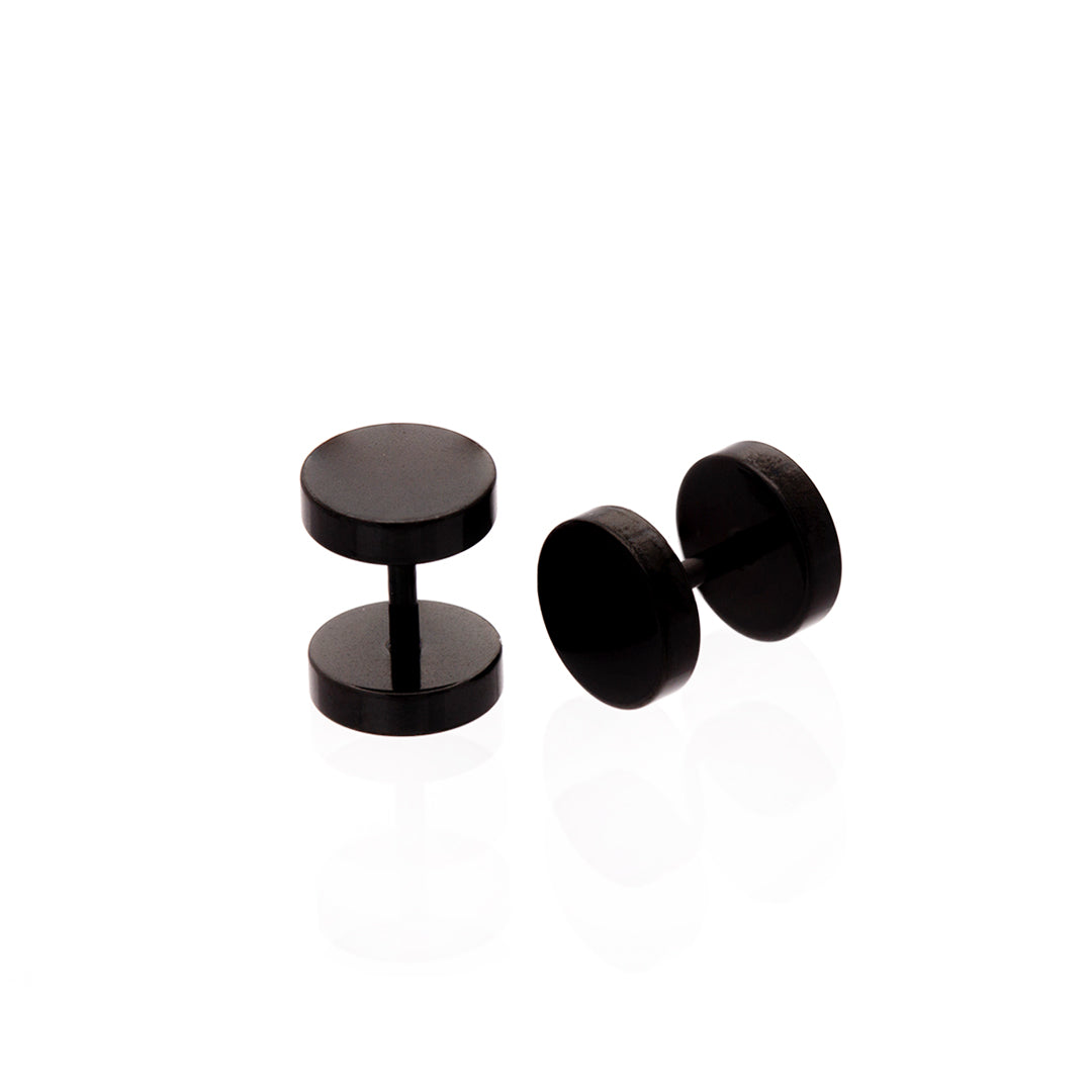 Black flat stainless steel earrings | MEZI